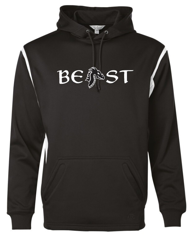 Beast Pro Shop - Black & White Fleece Pullover Hoodie