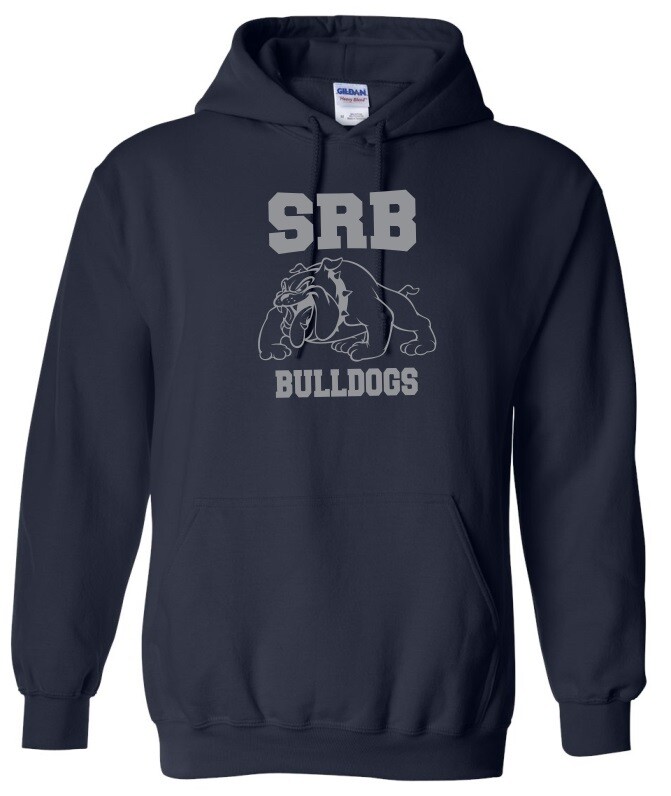 Sir Robert Borden Junior High - Navy Hoodie (Grey Full Chest Logo)