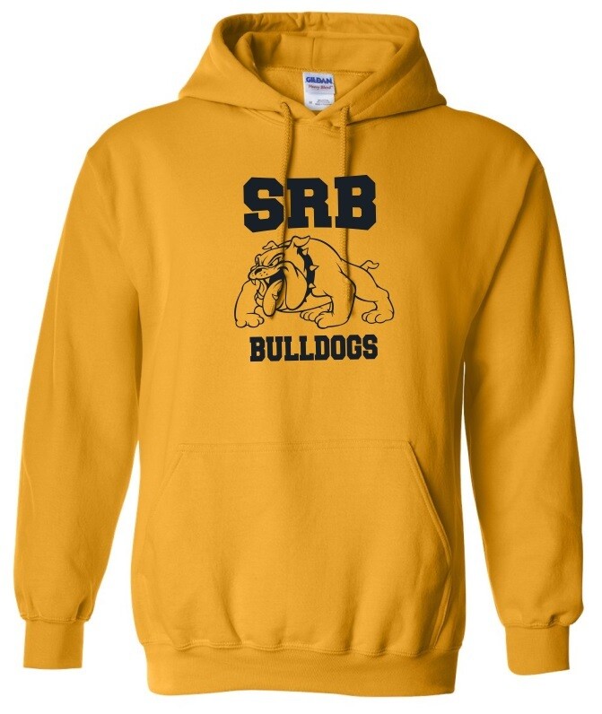 Sir Robert Borden Junior High - Yellow Hoodie (Navy Full Chest Logo)