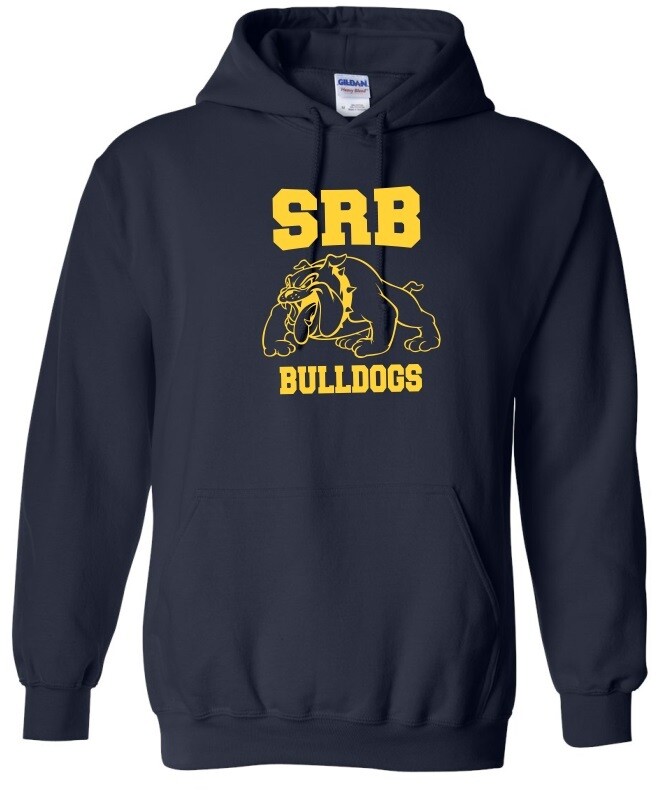 Sir Robert Borden Junior High - Navy Hoodie (Yellow Full Chest Logo)