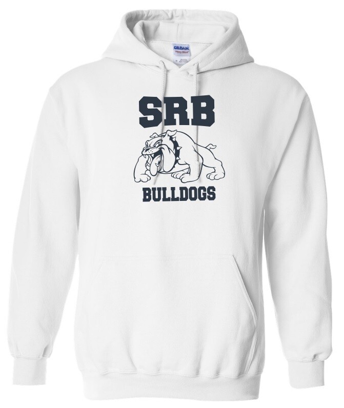 Sir Robert Borden Junior High - White Hoodie (Navy Full Chest Logo)