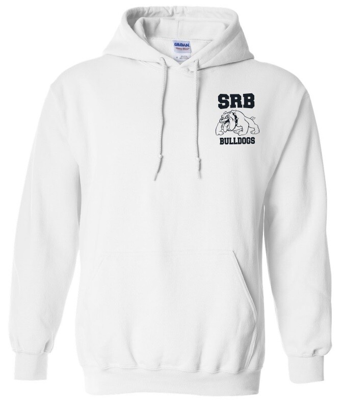 Sir Robert Borden Junior High - White Hoodie (Navy Left Chest Logo)