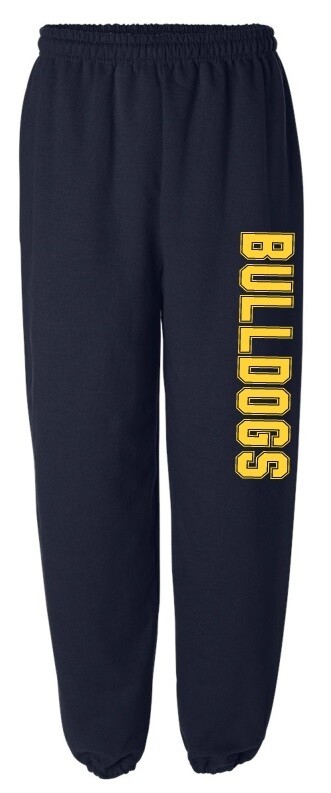 Sir Robert Borden Junior High - Navy  Bulldogs Sweatpants (Yellow Logo)