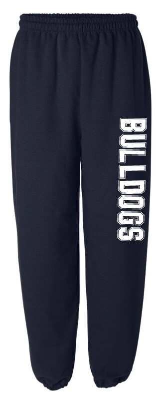 Sir Robert Borden Junior High - Navy  Bulldogs Sweatpants (White Logo)