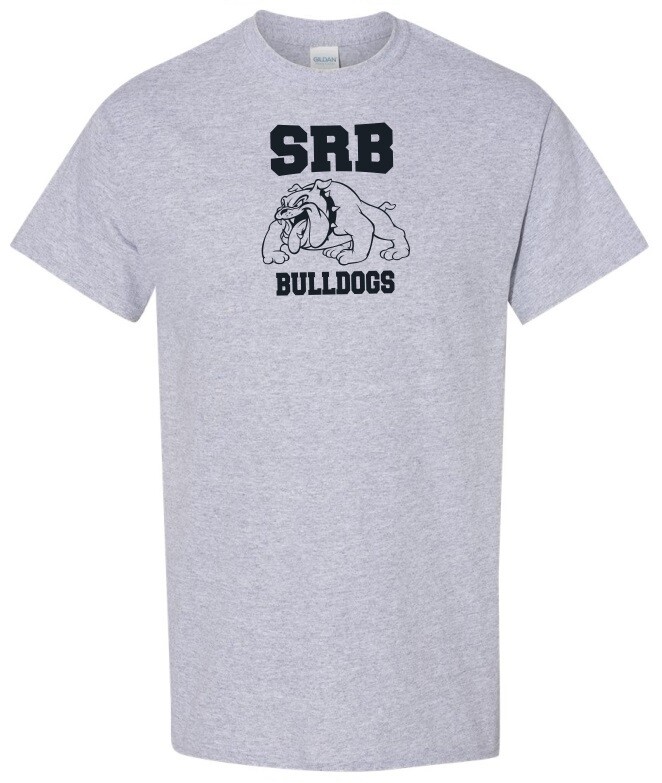 Sir Robert Borden Junior High - Sport Grey T-Shirt (Navy Full Chest Logo)
