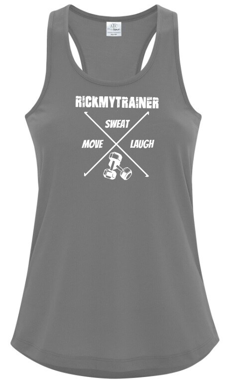 RickMyTrainer -  Sweat, Move, Laugh Racerback Tank