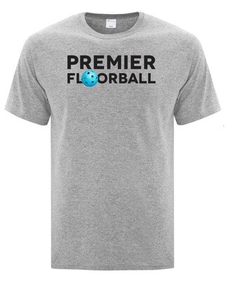 Premier Floorball -  Adult & Youth Grey Cotton T-Shirt