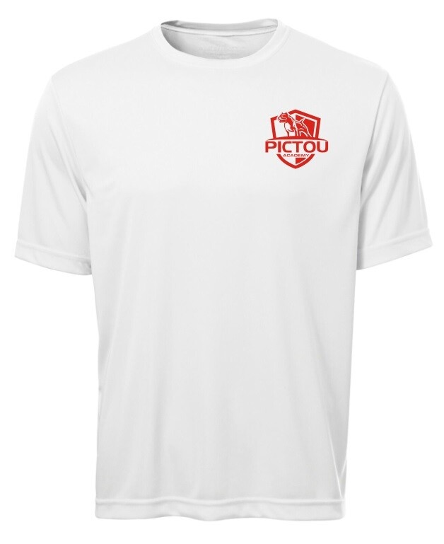 Pictou Academy - White Pictou Academy Short Sleeve Moist Wick (Left Chest)
