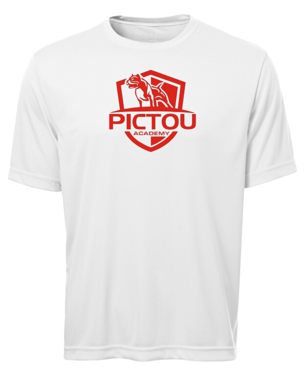 Pictou Academy - White Pictou Academy Short Sleeve Moist Wick (Full Chest)