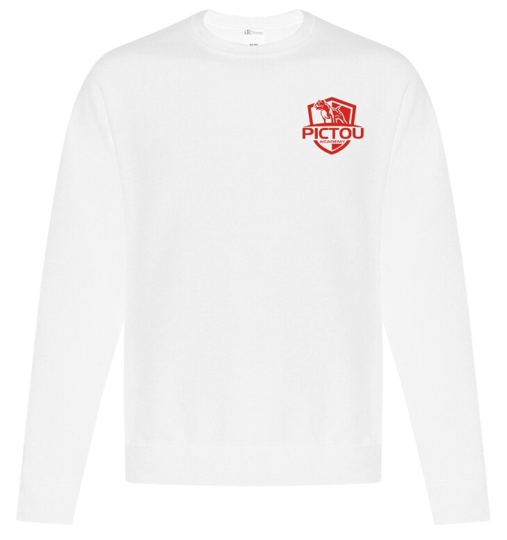 Pictou Academy - White Pictou Academy Crewneck Sweatshirt (Left Chest)