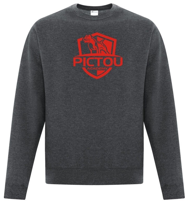 Pictou Academy - Dark Heather Grey Pictou Academy Crewneck Sweatshirt (Full Chest)