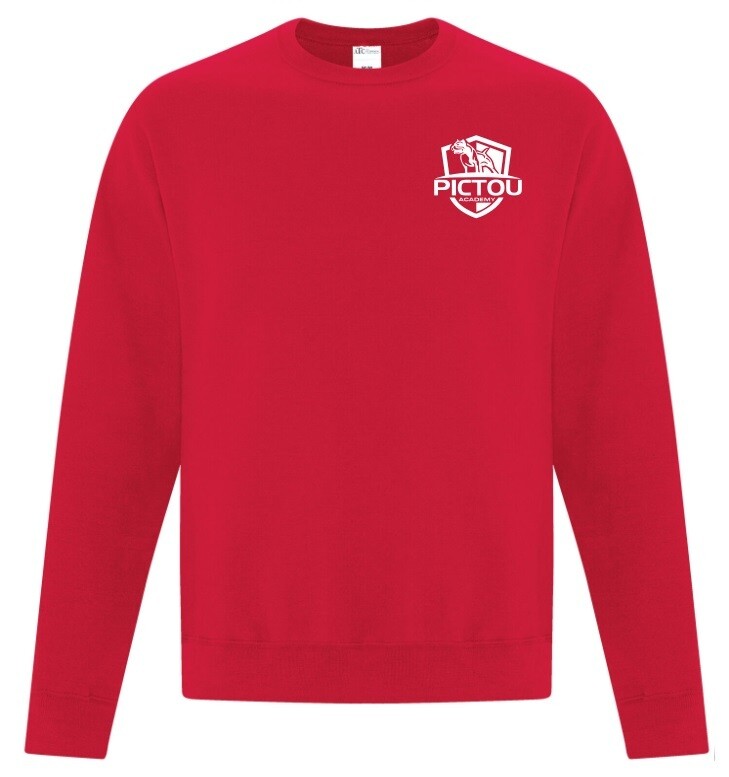 Pictou Academy - Red Pictou Academy Crewneck Sweatshirt (Left Chest)