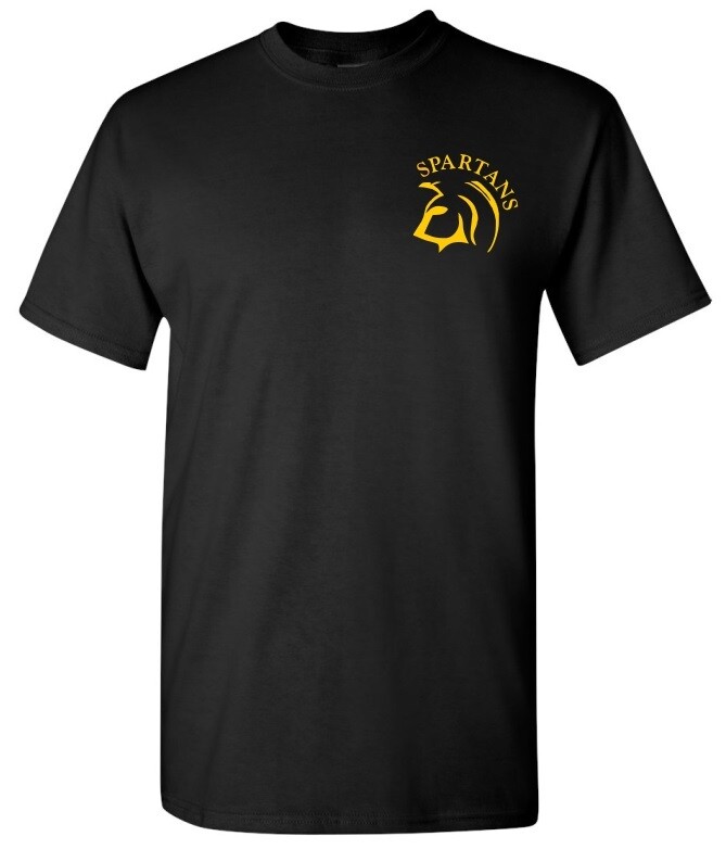 DHS - *On Sale*  Black Spartans T-Shirt  (Left Chest)