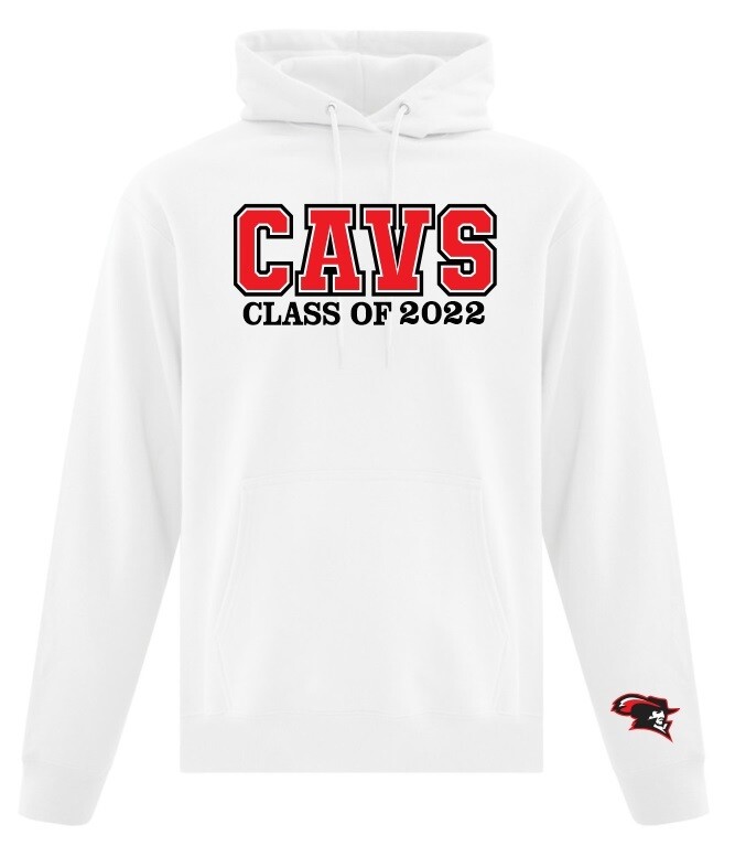 Cole Harbour High - White Graduation Hoodie (Red CAVS)