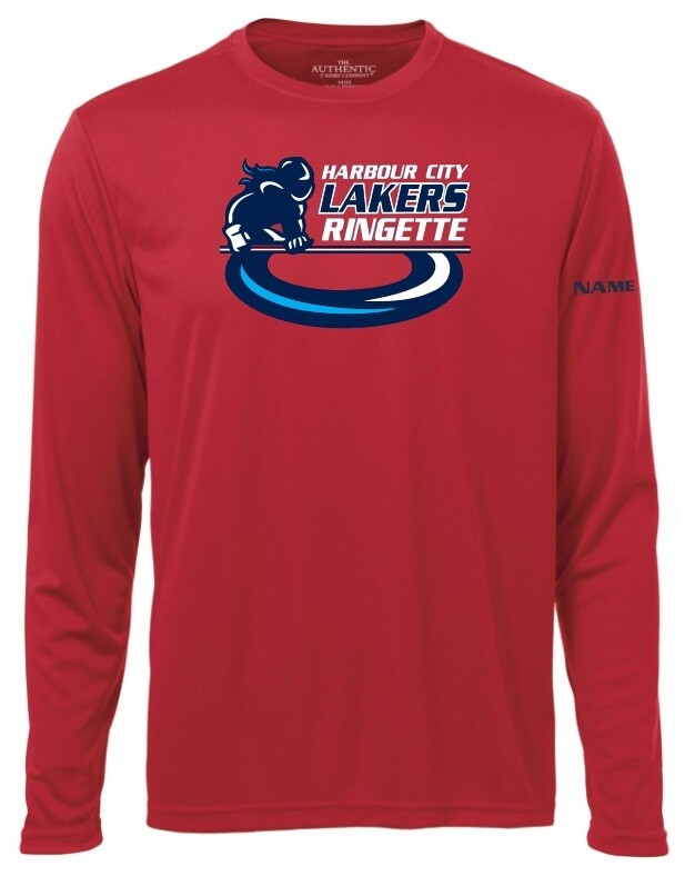 HCL -Red Harbour City Lakers Ringette Player Long Sleeve Moist Wick Shirt