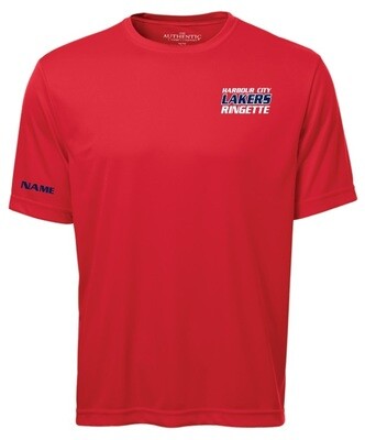 HCL - Red Harbour City Lakers Ringette Moist Wick T-Shirt (Left Chest)