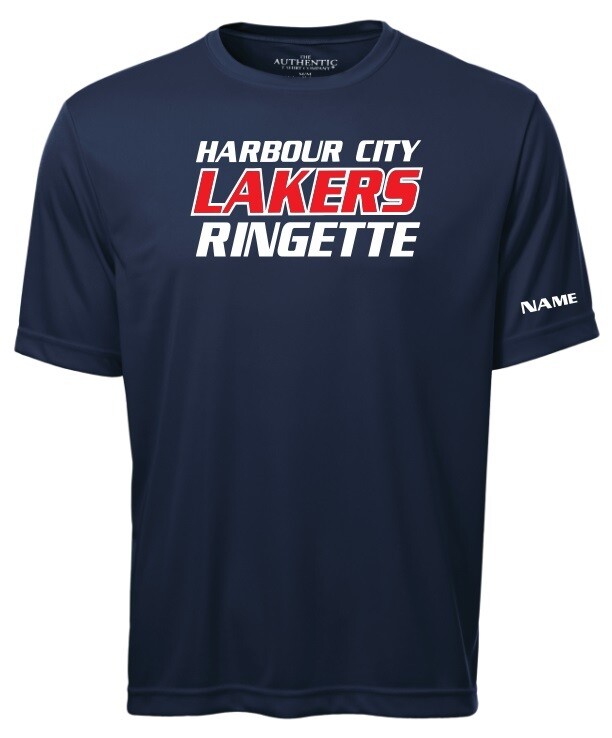 HCL - Navy Harbour City Lakers Ringette Moist Wick T-Shirt (Full Chest)