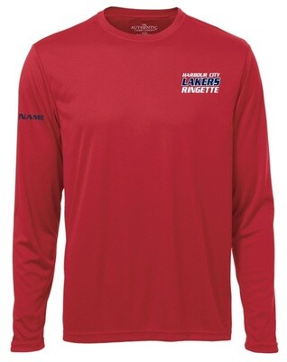 HCL - Red Harbour City Lakers Ringette Long Sleeve Moist Wick Shirt (Left Chest)