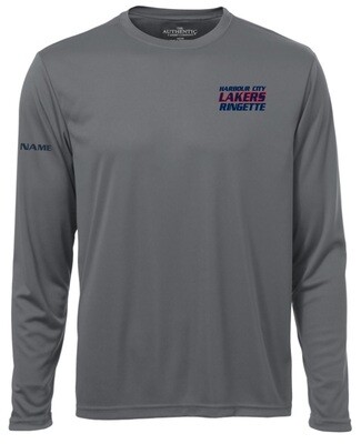 HCL - Coal Grey Harbour City Lakers Ringette Long Sleeve Moist Wick Shirt (Left Chest)