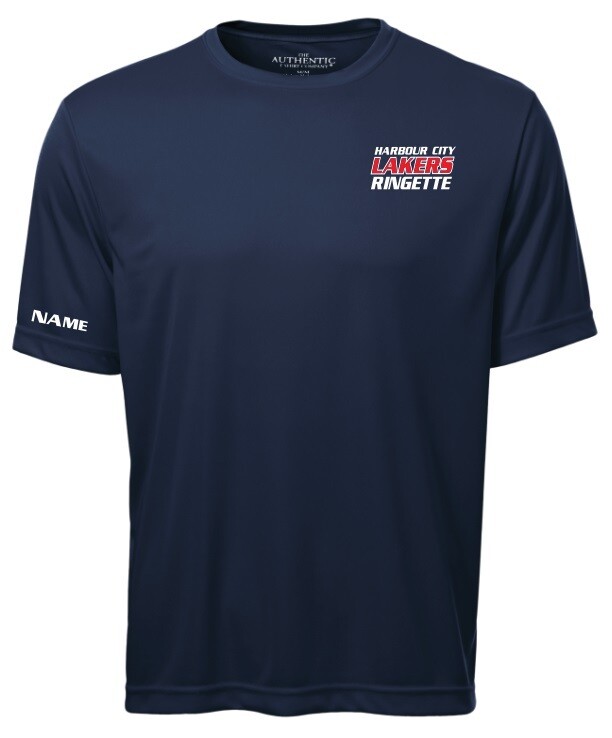HCL - Navy Harbour City Lakers Ringette Moist Wick T-Shirt (Left Chest)