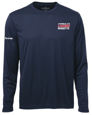 HCL - Navy Harbour City Lakers Ringette Long Sleeve Moist Wick Shirt (Left Chest)