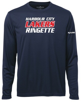 HCL -Navy Harbour City Lakers Ringette Long Sleeve Moist Wick Shirt (Full Chest)