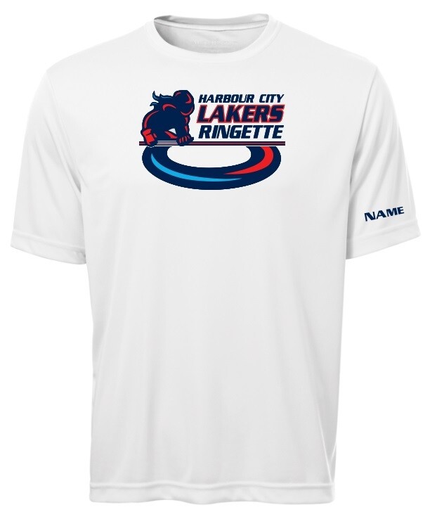 HCL - White Harbour City Lakers Ringette Player Moist Wick T-Shirt