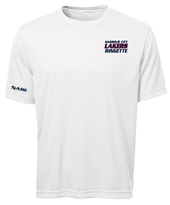 HCL - White Harbour City Lakers Ringette Moist Wick T-Shirt (Left Chest)