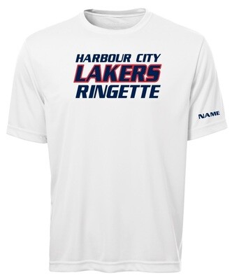 HCL - White Harbour City Lakers Ringette Moist Wick T-Shirt (Full Chest)
