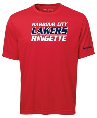 HCL - Red Harbour City Lakers Ringette Moist Wick T-Shirt (Full Chest)