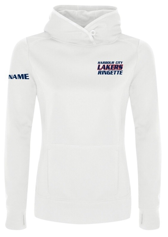 HCL  - White Ladies Harbour City Lakers Ringette Game Day Hoodie (Embroidered, Left Chest)