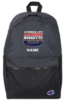 HCL - Black Heather Harbour City Lakers Ringette Ring Backpack