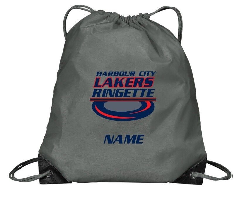 HCL - Coal Grey Harbour City Lakers Ringette Ring Cinch Bag