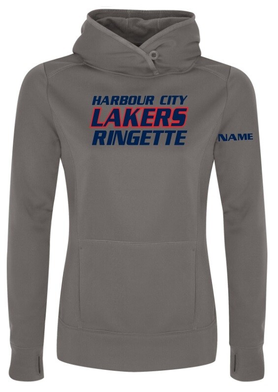 HCL  - Coal Grey Ladies Harbour City Lakers Ringette Game Day Hoodie (Full Chest)