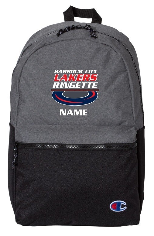 HCL - Grey Heather Harbour City Lakers Ringette Ring Backpack