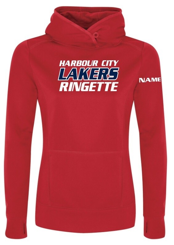 HCL  - Red Ladies Harbour City Lakers Ringette Game Day Hoodie (Full Chest)