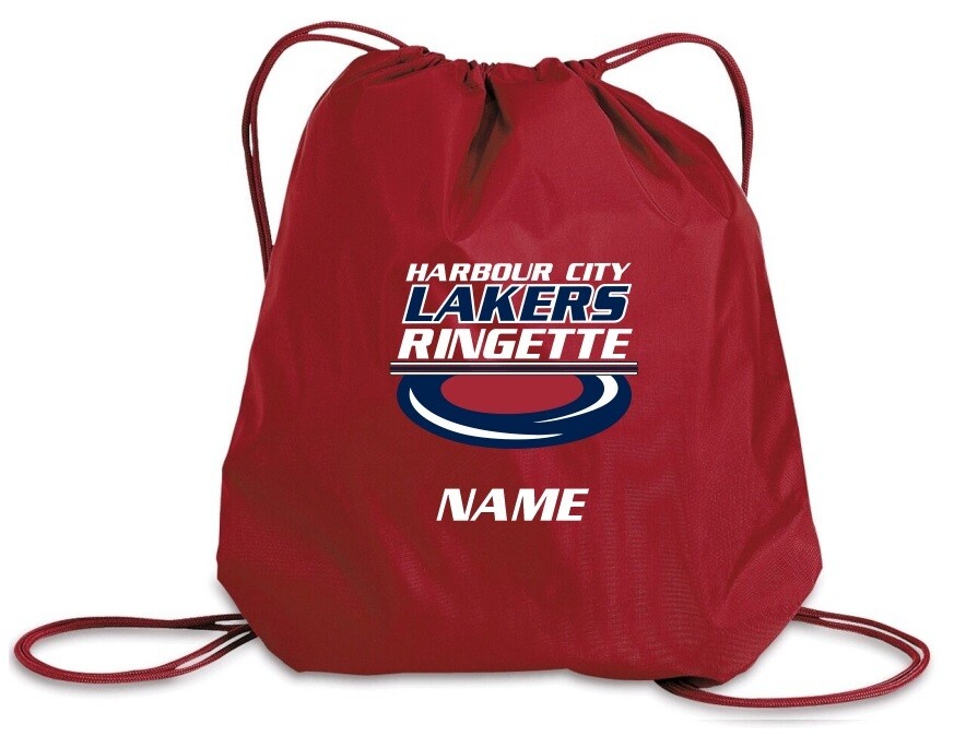 HCL - Red Harbour City Lakers Ringette Ring Cinch Bag