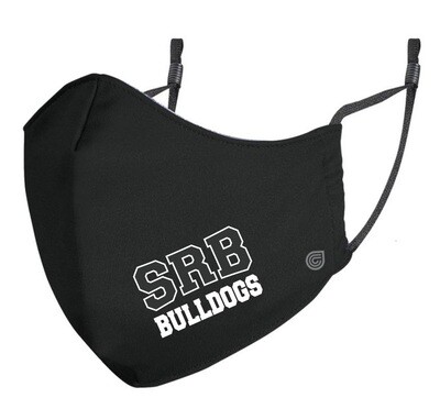 Sir Robert Borden Junior High - Black Re-Usable Mask with Navy & White SRB Bulldogs Logo