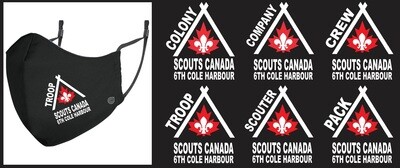 6th Cole Harbour Scouts- Black Re-Usable Mask