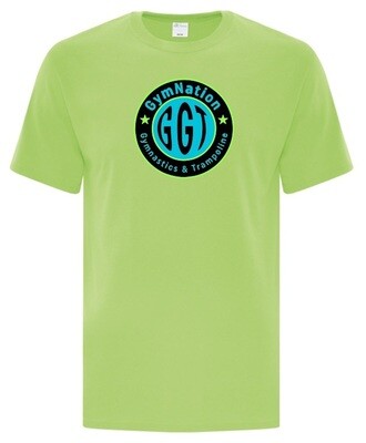 GymNation Gymnastics & Trampoline - Lime Green Cotton T-Shirt