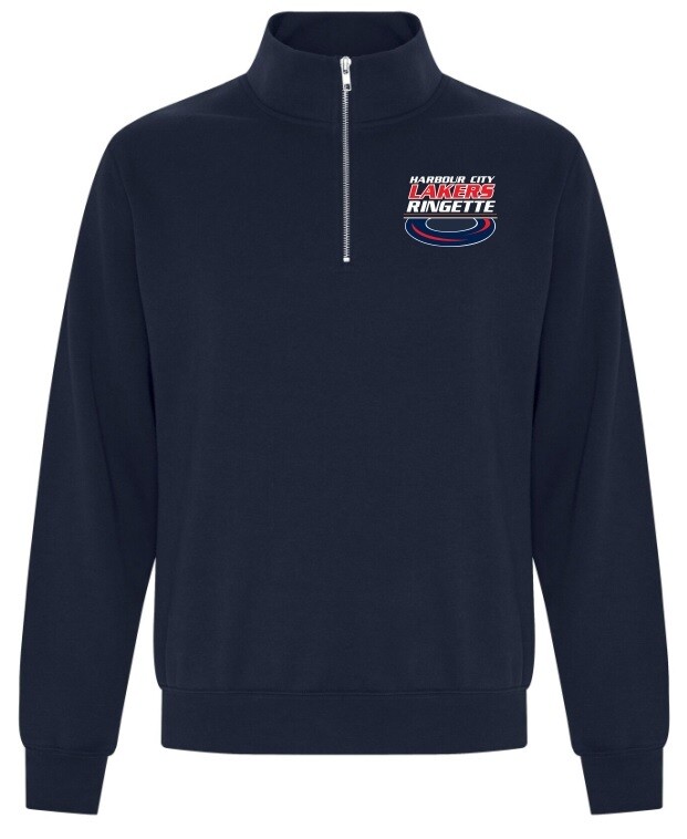 HCL - Navy Harbour City Lakers  Ringette Ring 1/4 Zip Sweatshirt (Embroidered)