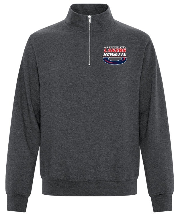 HCL - Dark Heather Grey Harbour City Lakers  Ringette Ring 1/4 Zip Sweatshirt (Embroidered)
