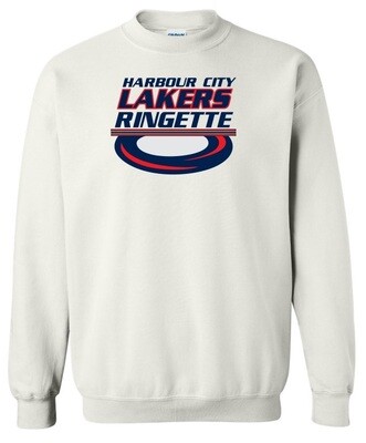 HCL - White Harbour City Lakers Ringette Ring Crewneck Sweatshirt
