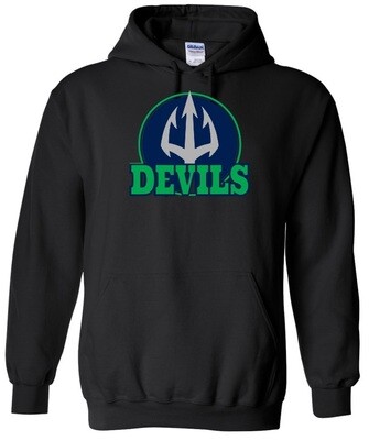 Island View High School - Black Devils Hoodie (Full Chest Logo)
