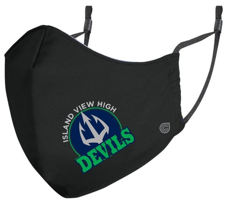 Island View High School  - Black Island View Devils Re-Usable Mask