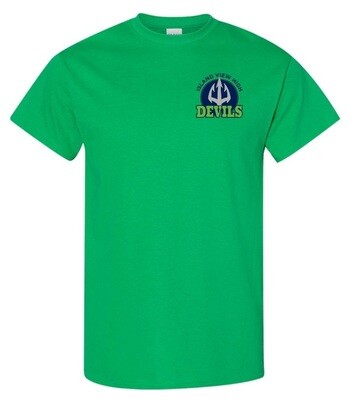 Island View High School - Green Island View Devils T-Shirt (Left Chest Logo)