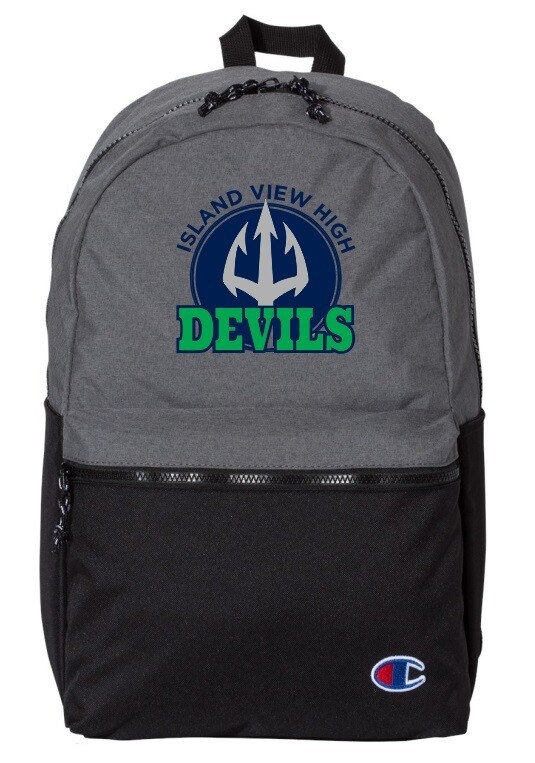 Island View High School - Heather Grey Island View Devils Champion Backpack