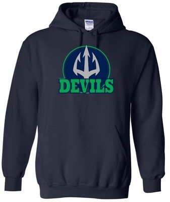 Island View High School - Navy Devils Hoodie (Full Chest Logo)