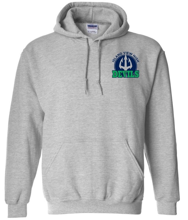 Island View High School - Sport Grey Island View Devils Hoodie (Left Chest Logo)