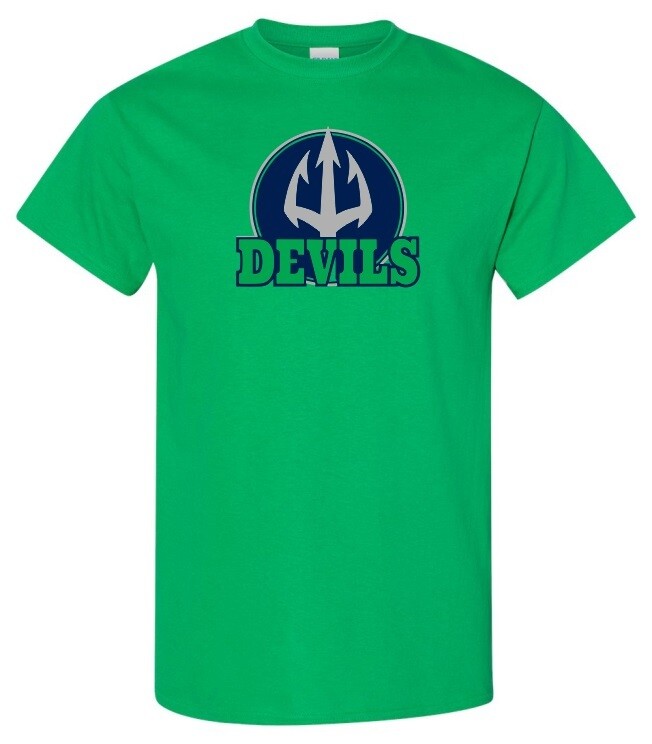 Island View High School - Green Devils T-Shirt (Full Chest Logo)